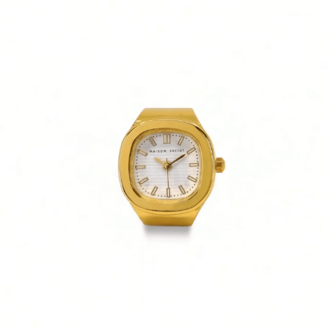 Royal Gold Tone - Stainless Steel Ring Watch